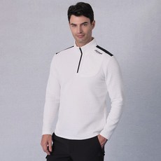 Cleveland GOLF Thermogram男款方格絎縫拉鍊口袋長袖T恤 CGKMTS118