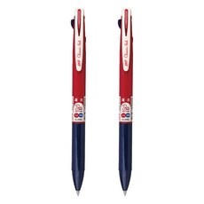 SKB 文明 復古兩色按動中性筆 0.5mm G-3502, 2個, 赤豆紅 + 深海藍