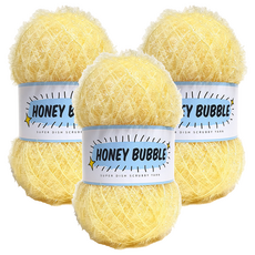 니뜨 허니버블 수세미 뜨개실 90g, 3개, 03베이비옐로우