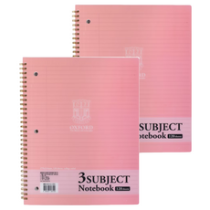 OXFORD 3孔可撕式線圈Letter尺寸左翻筆記本 120張 2入組, 顏色隨機, 1組