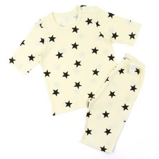 Maykids 孩童星星短袖T恤7分褲套裝 黑色