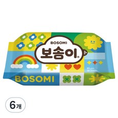 보솜이 이지플레이 아기물티슈 휴대형, 6개, 10매, 55g