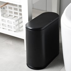 FRANOND 一鍵式窄型垃圾桶, 黑色