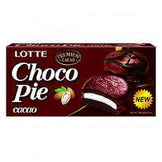 LOTTE 樂天 黑巧克派 6顆 Set 濃郁黑巧克力 柔軟夾心棉花糖, 168g, 1盒