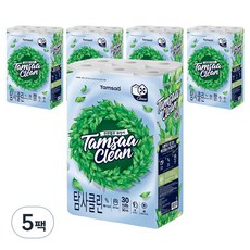 탐사 클린 100% 천연펄프 3겹 롤화장지 30m, 30롤, 5개