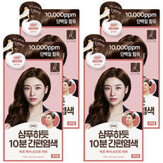 엘라스틴 샴푸하듯 10분 간편 염색제, 짙은갈색, 4개
