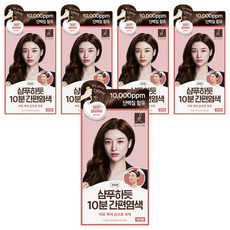 엘라스틴 샴푸하듯 10분 간편 염색제 세트 80g, 짙은갈색, 5개