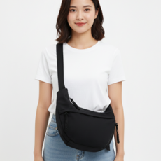 Have Ment 輕量可頌日常斜揹包, 黑色