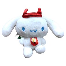 Sanrio 三麗鷗 造型玩偶吊飾 14 x 11 x 5.5cm 大耳狗 惡魔, 14cm, 大耳狗 惡魔 白色 + 紅色, 1個