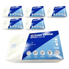GLOVES SENSE 乳膠手套 M, 白色, 中(M), 6個