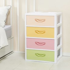 코디 화이트칼라 양면 수납장, 혼합 색상, 4단