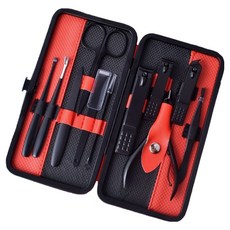 OWAYGYU 高級指甲剪11件組, 1套, 紅黑色