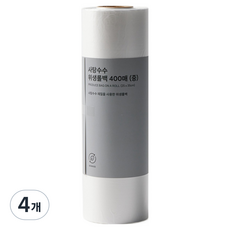 JAJU 사탕수수 위생롤백, 중형, 400개입, 4개