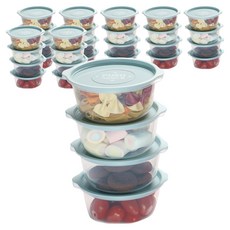 可微波冷凍透明密封保鮮盒+天藍色蓋子 6號組 650ml, 保鮮盒 8個, 4組