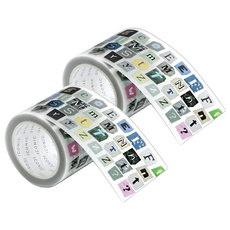 ICONIC 雜誌拼貼模切膠帶 45mm x 5m, 01 字母, 2個