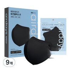 에어데이즈 보건용 마스크 C타입 대형 KF94, 10개입, 9개, 블랙