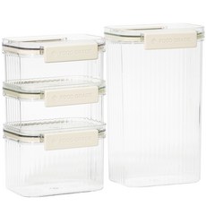 키볼리 클리어 투명 밀폐용기 4조 세트, 1세트, 460ml 2p + 700ml + 1.8L