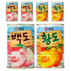 샘표 통조림 황도 400g 3p + 백도 400g 3p, 1세트