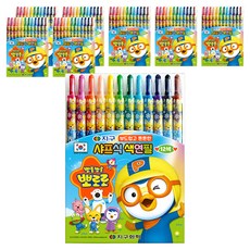 지구화학 뽀로로 샤프식 색연필, 12색, 8개