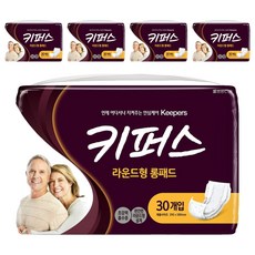 키퍼스 남녀공용 라운드형 롱패드 성인기저귀, 30개입, 5개