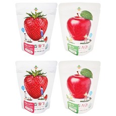 SSALGWAJA 韓國米餅村 無添加水果脆片組, 草莓 + 蘋果, 56g, 1組