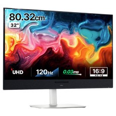 델 4K UHD QD-OLED 120Hz USB C 피벗 스피커 모니터, 80.32cm, S3225QC