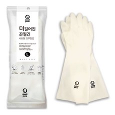 모스트픽 더 길어진 끈질긴 니트릴 고무장갑, 화이트, 대(L), 1세트
