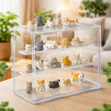 에브라잇 아크릴 피규어 팝마트 레고 수납 3단 장식장, 투명