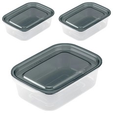 INOMATA 1845 角型保鮮盒 黑色 600ml - 冰箱收納保鮮好幫手, 1個, 3個