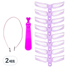 Icores 畫眉輔助器 8入 + 握柄 + 固定帶組合, 2套, 混和色