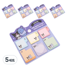산리오캐릭터즈 미니 인덱스 점착 메모패드 5p 세트 쿠로미, 5세트