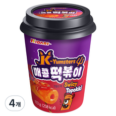 키다리식품 K Yumsters 매콤 떡볶이, 113g, 4개