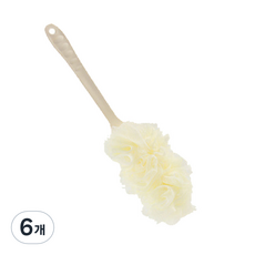 Keulreeora 加大款沐浴搓背身體刷, 6個, 米色, 1入