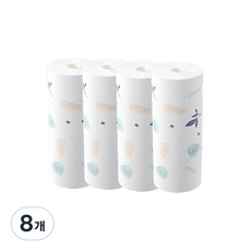 더깔끔 빨아쓰는 두꺼운 청소 주방 행주 나무잎 25 x 25 cm, 1개입, 8개
