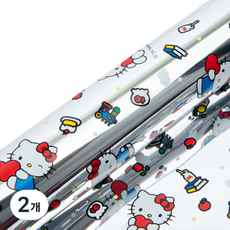 산리오 헬로키티 메탈롤 포장지 대, 실버, 2개