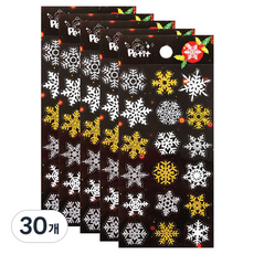 쁘띠팬시 글리터 스노우 팬시스티커 DA5337, 혼합색상, 30개