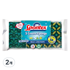 스폰텍스 MOSAIK 모자이크 패턴 스크럽 스펀지, 2개, 3개입