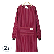 Alwaily 條紋全身工作服圍裙 TSP1511, 紅色, 2個