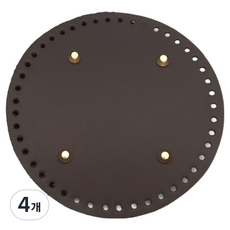 소꼬발 인조가죽 가방 바닥 원형 15cm, 브라운, 4개