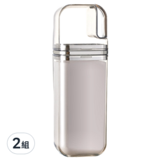 SP SAUCE 旅行專用三合一大小牙刷收納漱口杯 7.4 x 6 x 21cm 透明灰色, 275g, 2組