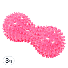 ACDI 스트레칭 돌기 마사지볼, 핑크 더블볼, 3개
