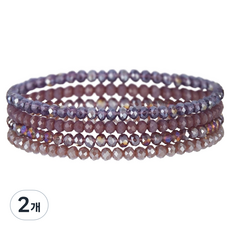 Homesell 瑜珈冥想彈性手鍊 紫色 18cm, 2個