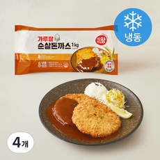 식자재왕 가루쌀 순살돈까스 (냉동), 1kg, 4개