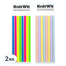 Knitwit 編織圖案螢光筆長版索引貼紙 螢光8色 x 20張 + 粉彩8色 x 20張組合, 2套