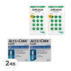 로슈 아큐첵 가이드 혈당시험지 50개입 x 2p + 호환침 100p 세트, 2세트