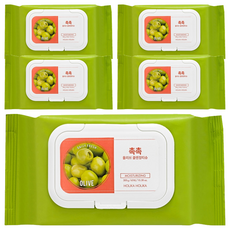HOLIKA HOLIKA 日常清新滋潤橄欖卸妝巾 300g, 60片, 5個