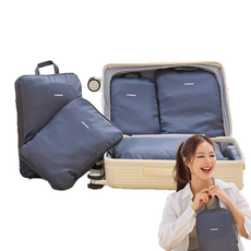 리브맘 부피슬림 의류 압축파우치 정리함 여행용 3종 세트, 1세트