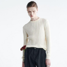 noirer 男款棉質條紋破壞針織衫