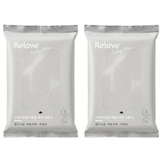 Relove 30秒私密肌弱酸清潔濕紙巾 微涼玫瑰 15抽, 1入, 2包
