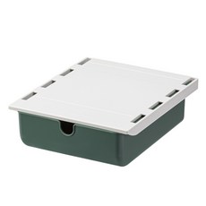 Elliving 多用途滑動式桌下抽屜儲物盒, 綠色